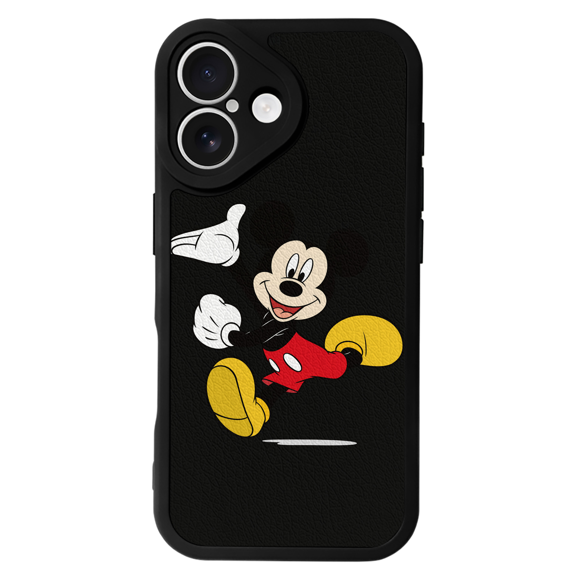 （画像用） ミッキーマウス Mickey Mouse 【iPhone 16シリーズ対応】シリコンスマホケース（レザー調） 材質：シリコン